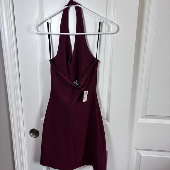 FormulaX  V Halter Neckline Open Back Burgundy 90's Y2K  Gorpcore size M made US - Picture 2 of 11